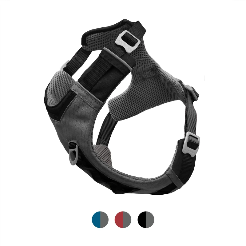 Kurgo Journey Air Dog Harness - Secure Fit for Active Dogs - Padded Chest - Lightweight Ripstop Fabric - Breathable Mesh - Reflective Trim - Back Assist Handle - Black- X-Large