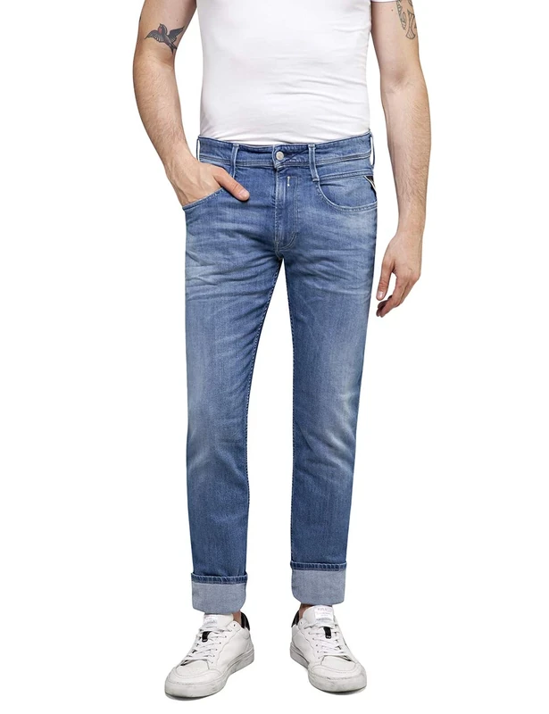 Replay Men's Anbass Slim Jeans, Blue (Medium Blue 9), 31W 36L UK