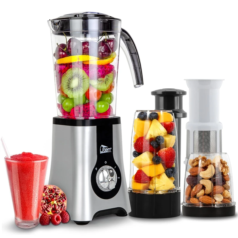 Jug Blenders, Uten Smoothie Blender 1.25L, 5-in-1 Multi-Functional Smoothie Maker and Mixer for Juicers Fruit Vegetable 380W Automatic Blender Ice Crusher with 22,000 RPM/Min - Image 1