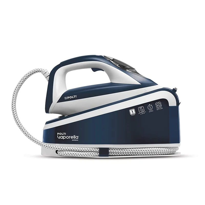 Polti Vaporella Express VE30.10, High Performance Steam Generator Up to 8 Bar Pump, Eco Function, With One Temperature Technology and Digital Adjustment, White/Blue