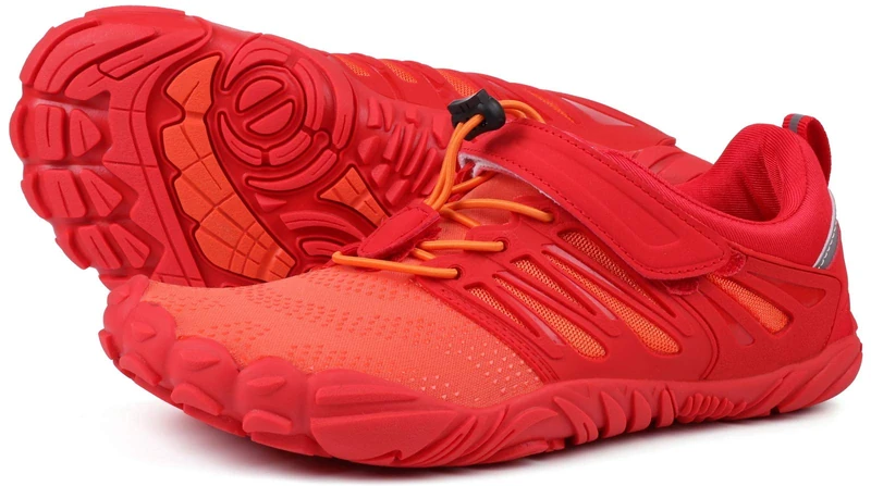 JOOMRA Women's Minimalist Trail Running Barefoot Shoes | Wide Toe Box | Zero Drop, Orange, 6.5-7