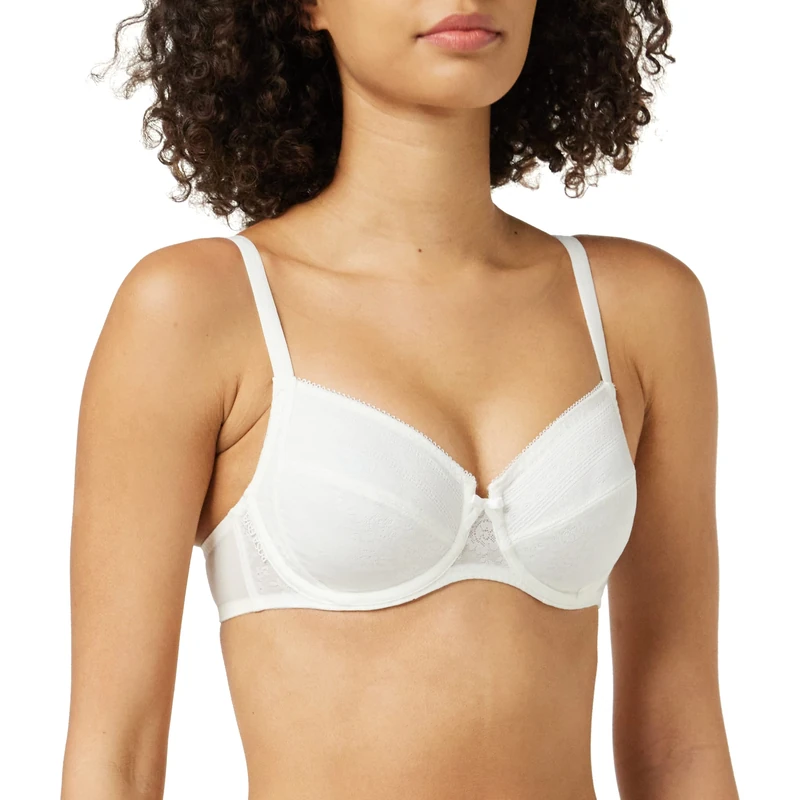 Rosa Faia Women's Fleur Underwired Bra Everyday, White (Crystal 612), (Size:36E)