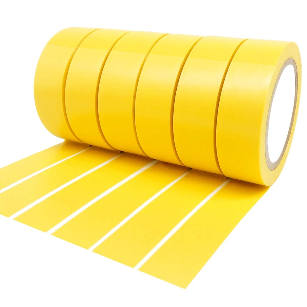 YTBUBOR Yellow Electrical Insulation Tape 6 Roll PVC Strong Adhesive Tapes 17mm x 9m