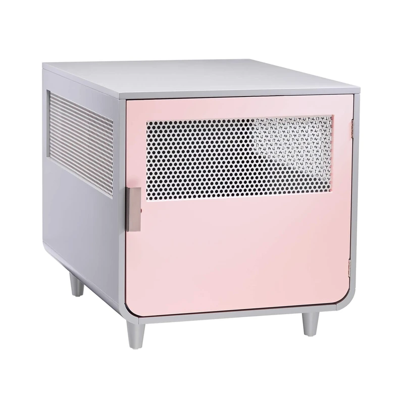 Staart Medium Dog Crate Puppy Bed Cage Wooden Kennel Indoor Chablis Pink ST-H100033