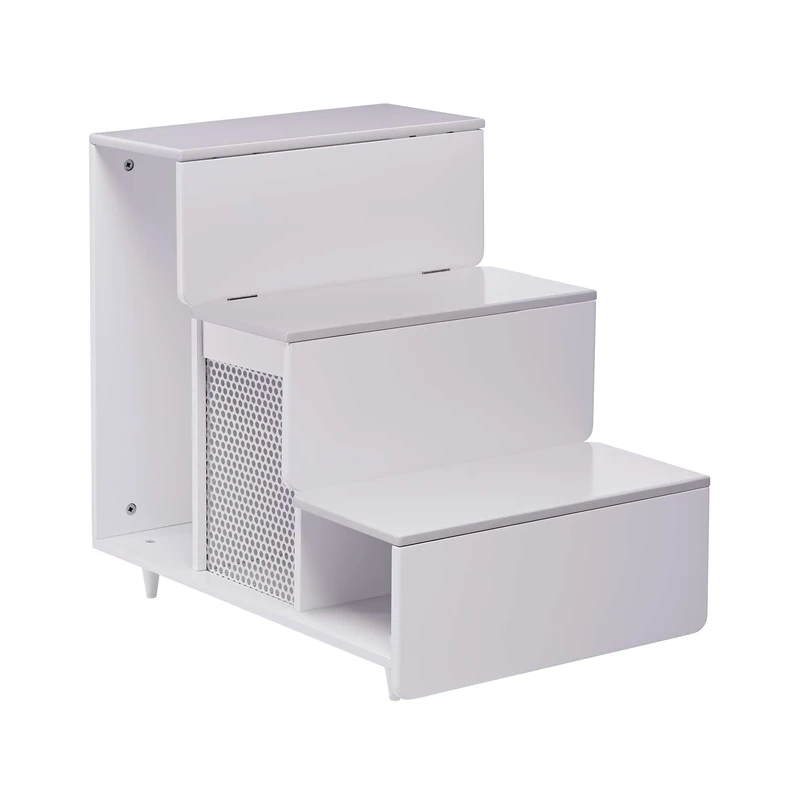 Staart Esker Wooden Pet Steps Stairs Ramp Ladder Cat Dog Alpine White Large ST-H400024