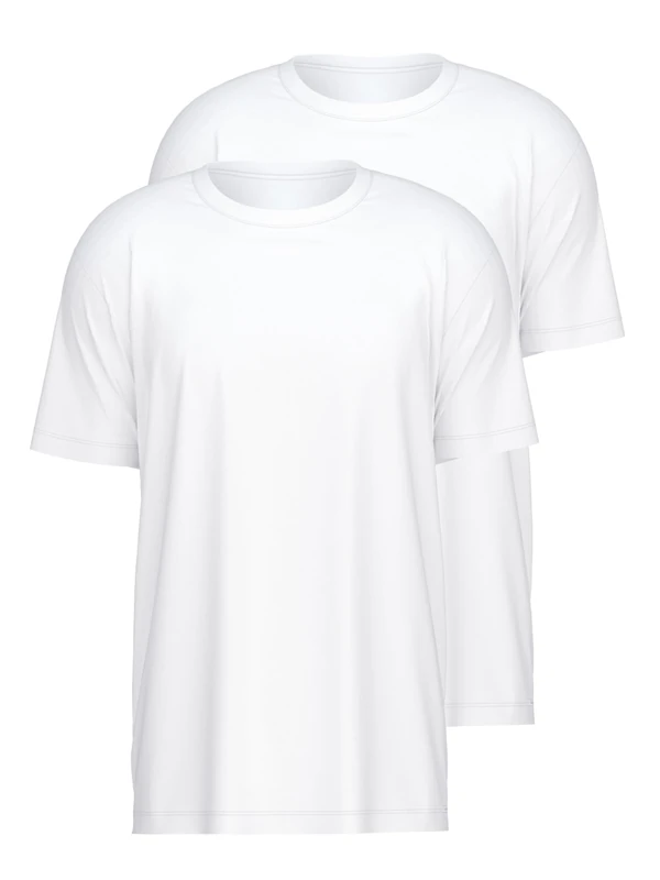 Calida Men's Natural Benefit T-Shirt (Pack of 2), White (Weiss 001), Large