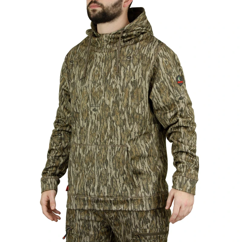 Mossy Oak Men's Camo Hoodie, Hunting Clothes Hooded Sweatshirt, Bottomland, S
