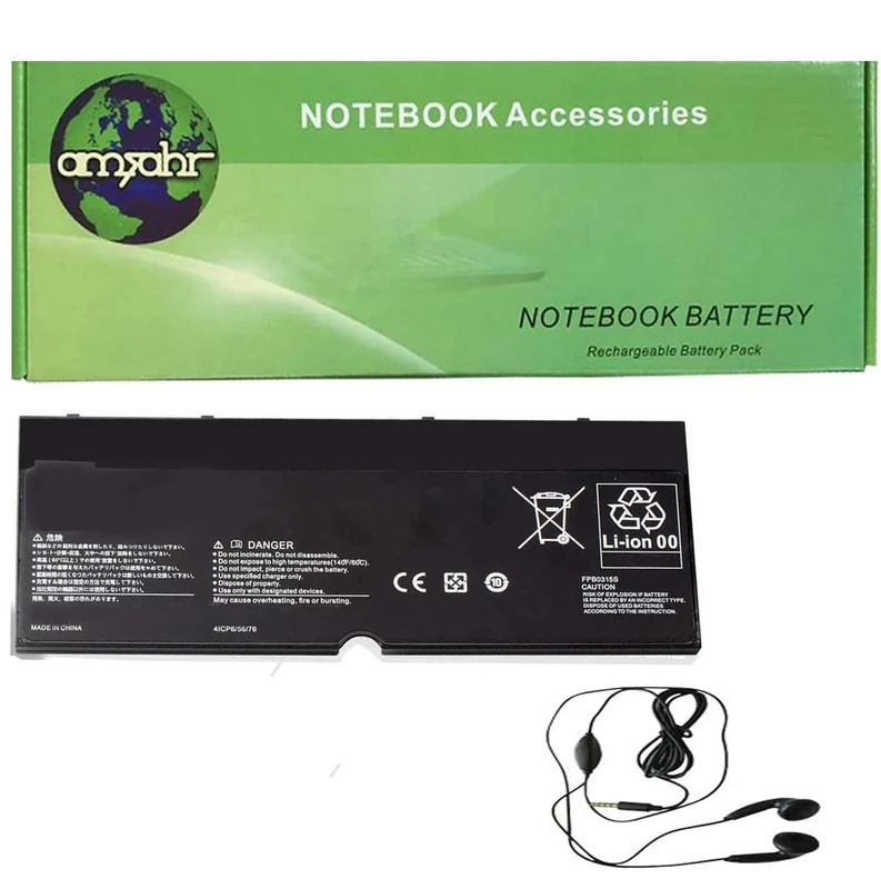 AMSB6|#Amsahr FPCBP425-03 Replacement Battery for FUJITSU FPCBP425, LifeBook U745, LifeBook T904, T935, FMVNBP232 - Includes Stereo Earphone ()