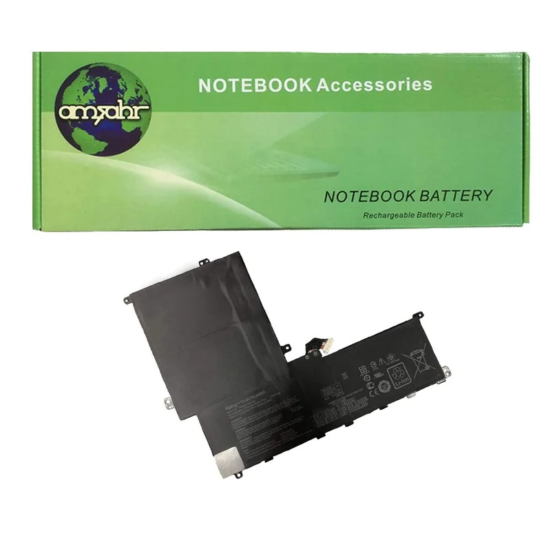 AMSB6|#Amsahr C41N1619-03 Replacement Battery for ASUS C41N1619, B9440, B9440UA7200, B9440UA7500, Pro B9440, PRO B9440UA - Includes Stereo Earphone ()