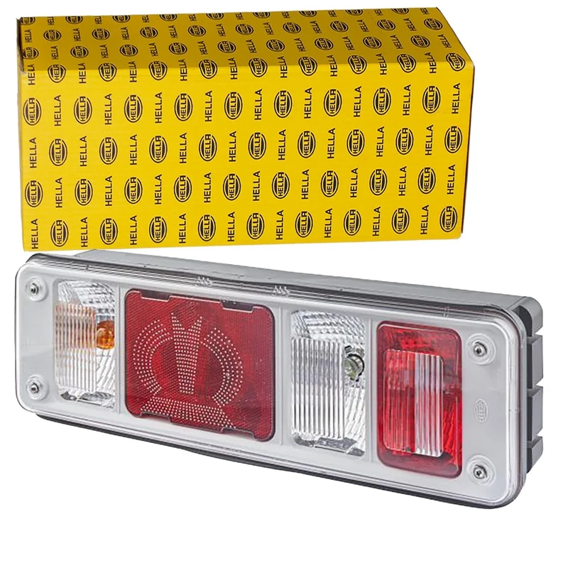 HELLA 2VP 340 961-511 Rearlight "Krone" - Hybrid - 24V - mounting/Bolted - Lens Colour: Crystal clear - Plug: EasyConn 1 x 7/EasyConn 4 x 2 - Plug: Male - left - Quantity: 1