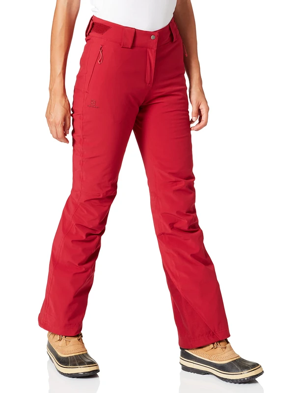 Salomon Women'S Ski Trousers, Icemany W, Synthetic Blend, Red (Rio Red), Size XS/R, LC1211800 - Image 1