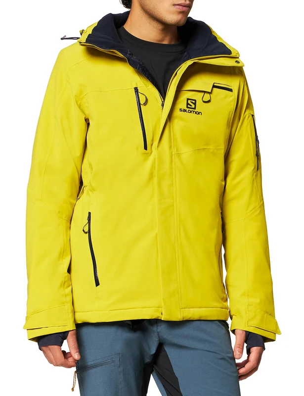 Salomon Men's Ski Jacket with Hood, BRILLIANT JKT M, Synthetic Blend, Yellow (Citronelle), Size XXL, LC1192200