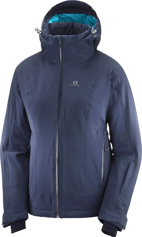 Salomon Women'S Ski Jacket with Hood, Brilliant JKT W, Synthetic Blend, Blue (Night Sky), Size M, LC1210000