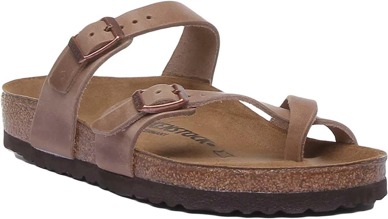 Birkenstock Women's Mayari Tabacco Brown, Oiled Leather Sandals, 7 UK