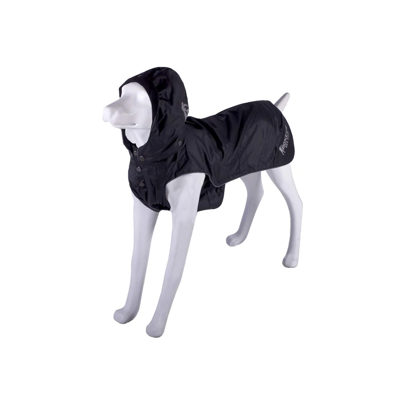 BOXEUR DES RUES Dog Collection Unisex Adult Dog Raincoat with Detachable Hood, Black, 43 cm