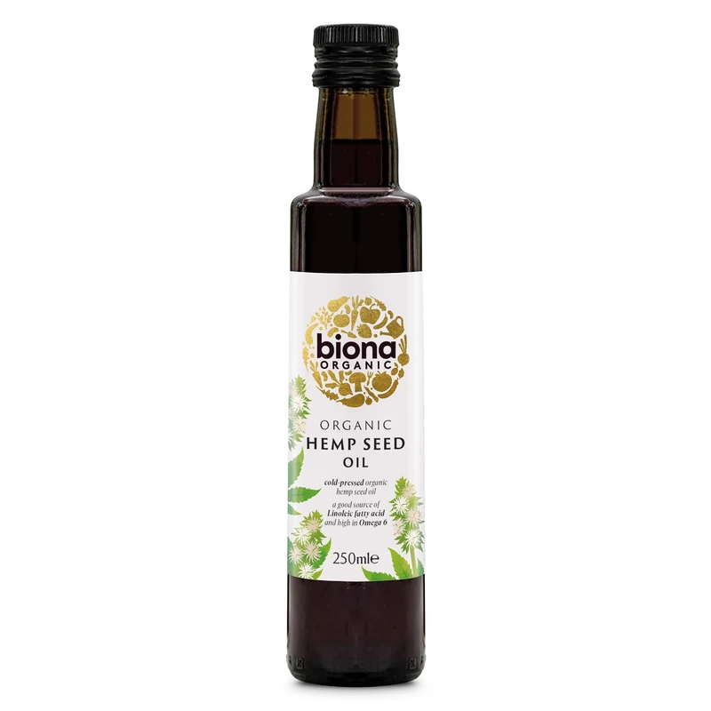 Biona Organic Hemp Seed Oil 250ml - Cold-pressed & Unrefined - Source of Omega 3, Omega 6 & Vitamin D - Ideal for Soups, Salads & Hair, Skin & Nail Health - Non GMO, Vegan