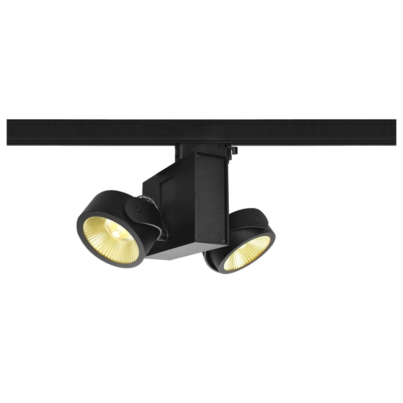 SLV 3-Phase System spot TEC KALU Double/LED 3-Phase Spotlight, spot, Ceiling Spotlight, Ceiling Light, Track System, Indoor Lighting / 3000K 31W 1900lm Black dimmable 60 Degrees