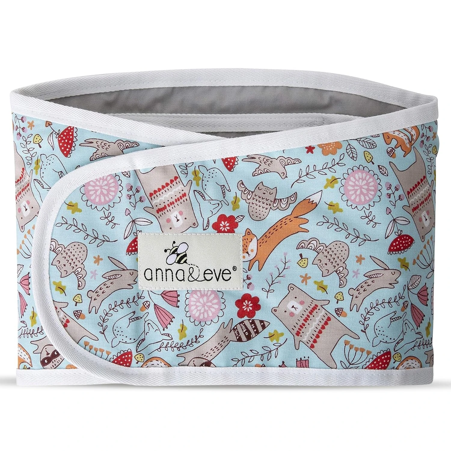 Anna & Eve® - Baby Swaddle Strap®, Adjustable Arms Only Wrap for Safe Sleeping - Large Size Fits Chest 16 to 20.5, Woodland Blue