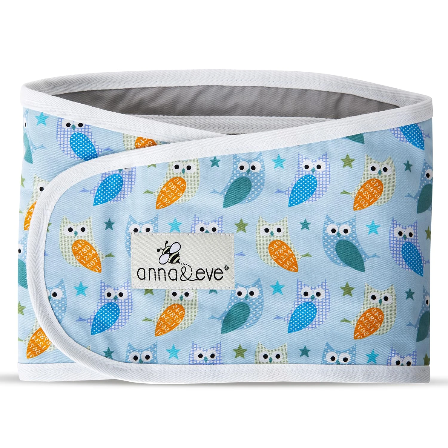 Anna & Eve Swaddle Strap Large Owls Blue/Green