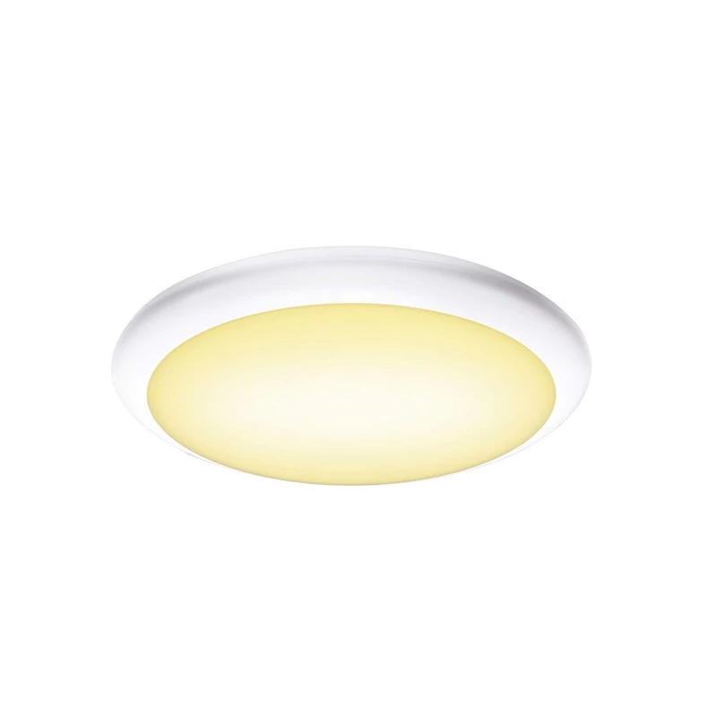 SLV Wall and Ceiling-Mounted Light Ruba 10 CW Sensor/Lighting for Walls, Paths, entrances, Ceiling Spotlight / IP65 3000/4000K 13W 1050lm White 120 Degrees