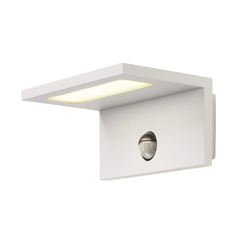 SLV Wall-Mounted Light LED Sensor WL/Lighting for Walls, Paths, entrances, LED spot Outdoor, Surface-Mounted Light Outdoor, Garden lamp / IP44 3000K 9.8W 560lm White 100 Degrees