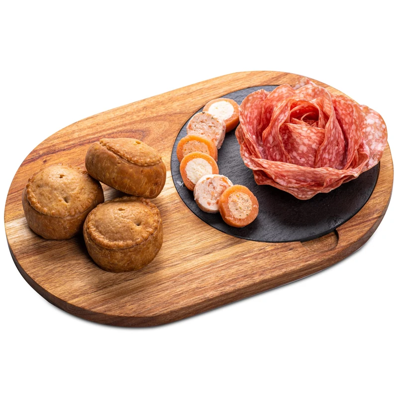 bar@drinkstuff Acacia Wood Serving Board 31 x 21cm - Set of 6 - Serving Platter, Food Board, Burger Board