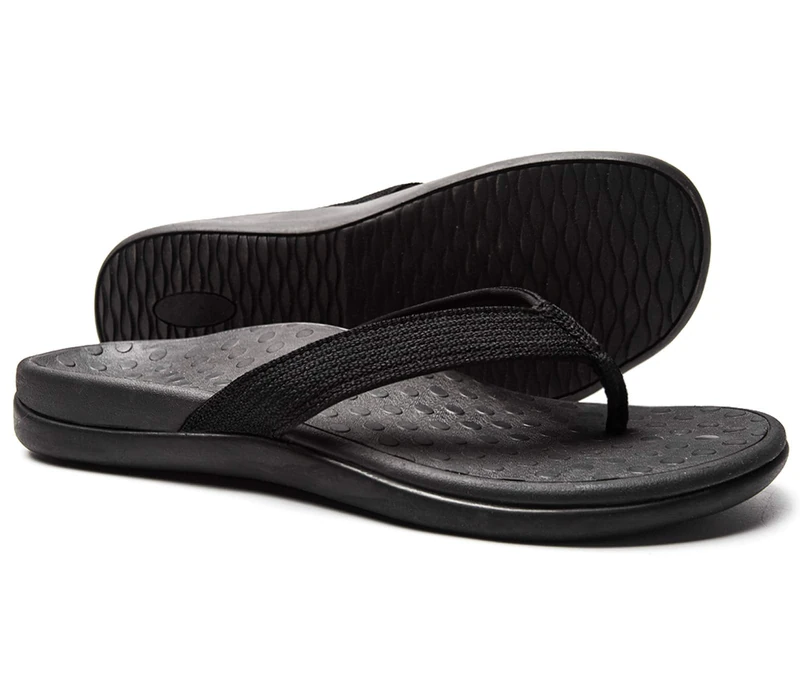 LLSOARSS SOARFREE Womens Soarfree Plantar Fasciitis Feet Sandal With Arch Support - Best Orthotic Flip Flops For Flat Feet，Heel Pain- (10 M Us, Black)