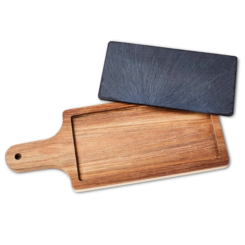 bar@drinkstuff Acacia Wood Serving Board 31.5 x 12.5cm, Pack of 6
