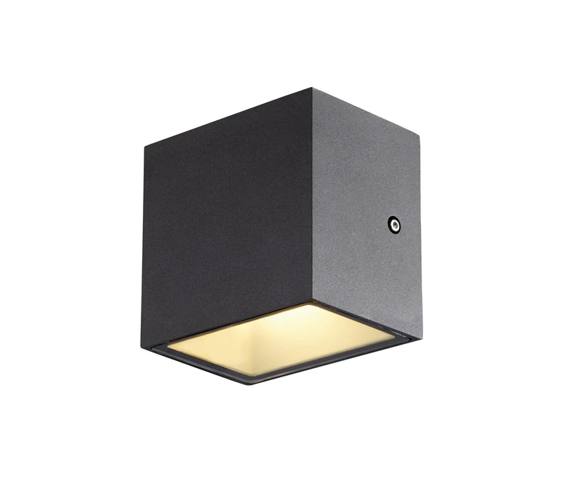 SLV Surface-Mounted Wall Light SITRA Cube WL/Illumination for Walls, Paths, entrances, Surface-Mounted Outdoor Light, Garden lamp / IP44 3000K 10W 1120 560lm Anthracite 105 Degrees