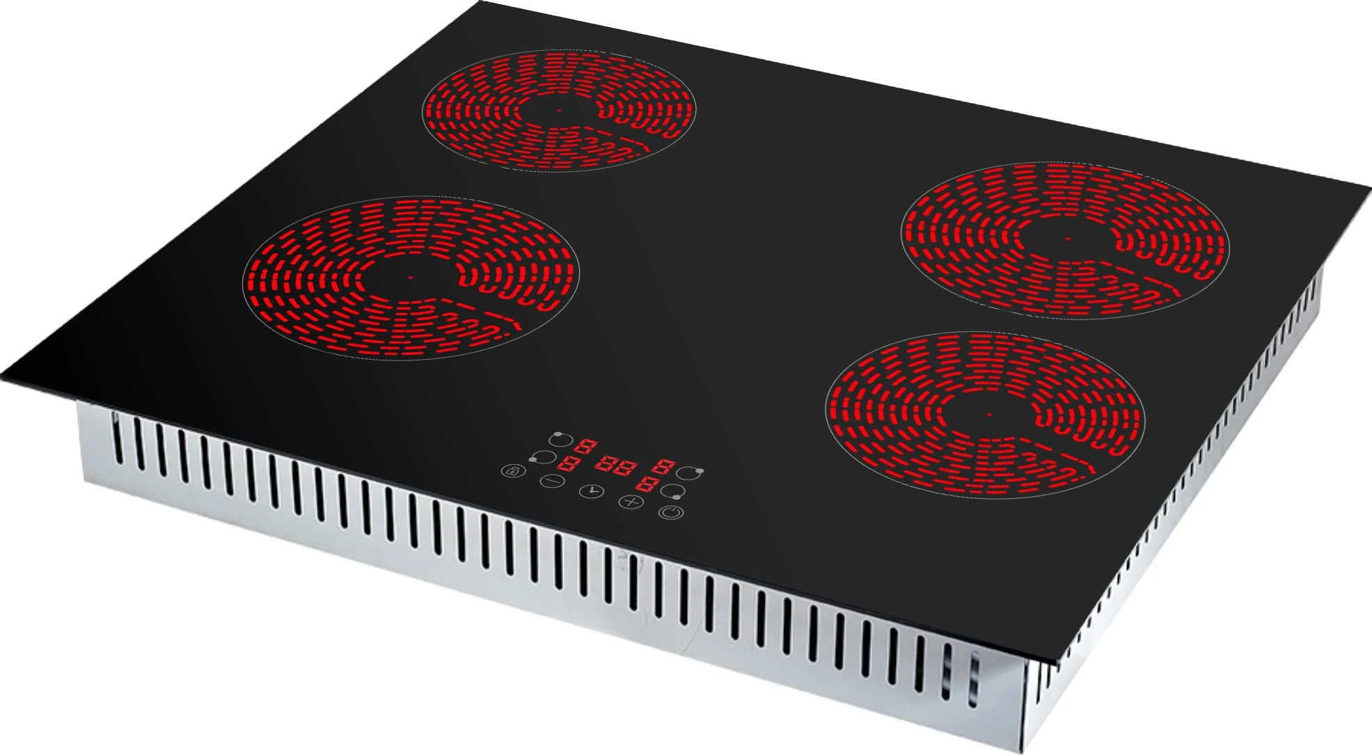 WEIBO DTL-6000W 60cm Ceramic Hob 4 Zone Black Glass Built-in Electric Ceramic Hobs with Touch Controls