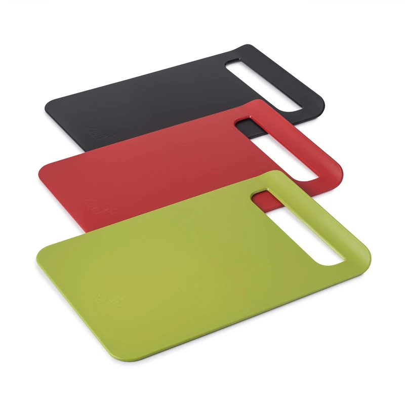 Zeal LSET13 Kitchen Slimline Chopping Board, Set of 3, 34x23cm (Red/Black/Lime), 34x23cm/Lime 34x23cm/Black