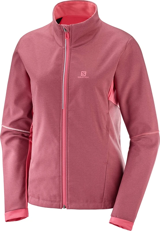 Salomon Women Softshell Jacket, Agile Softshell JKT W, Synthetic Blend, Pink (Calypso Coral), Size L, LC1157500