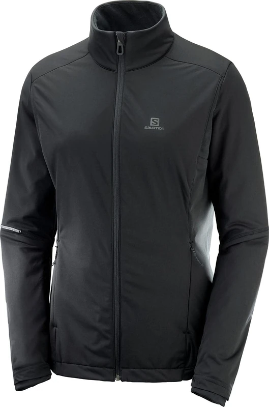 Salomon Women'S Sports Jacket, Agile Warm JKT W, Polyester, Black, Size XL, LC1157200