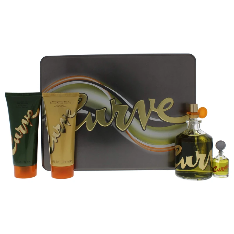 Curve by Liz Claiborne for Men - 4 Pc Gift Set 4.2oz EDC Spray, 0.25oz EDC Splash, 3.4oz After Shave
