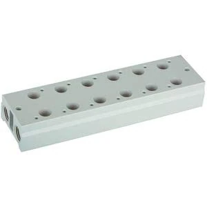 RIEGLER 116239-5510.08-38 Multi-Base Plate, 3/2-Way Valves, 8 Positions, G 1/4, G 3/8, Pack of 1