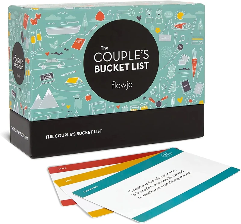 Flowjo Unique Couples Gift & Wedding Gift - 100 Fresh Date Night Idea Cards for Couples and Newlyweds - Bridal Shower Gifts - Couples Games - Date Night Box Date Deck - The Couples Bucket List
