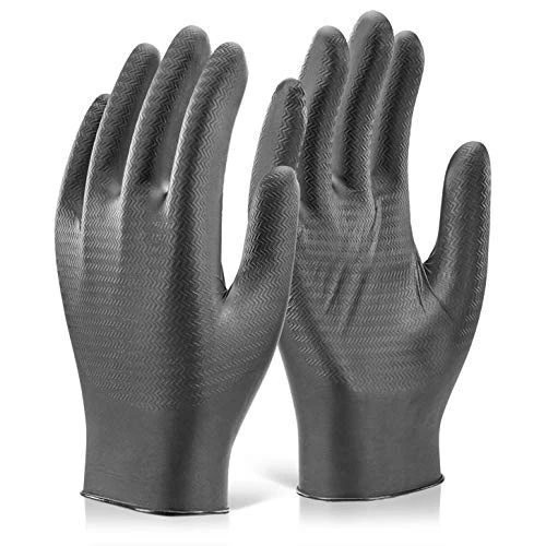 NITRILE DISPOSABLE GRIPPER GLOVE POWDER FREE BL XL (10) - Image 1