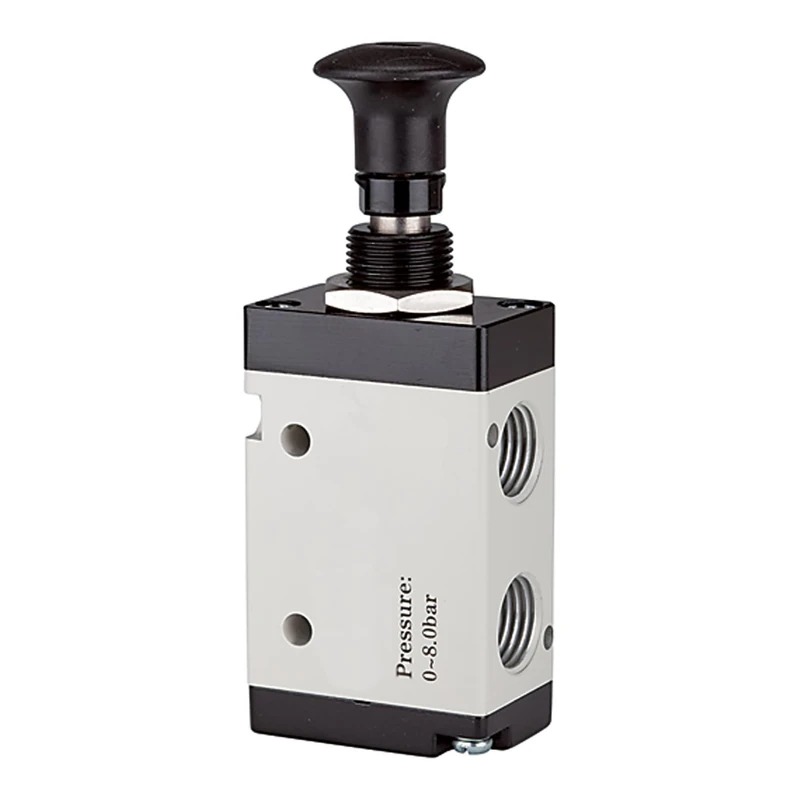 RIEGLER 115980-514.4004 5/2-Way Valve Push Button Actuation, 3L, G 1/4, 1300 l/min, Pack of 1