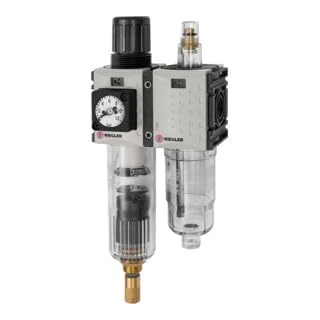 RIEGLER Futura Mini 142469-FUM 611-4-KM WE 2-Piece Set for PC Beh, Kompaktmano, G 1/4, 0.1-4, VA