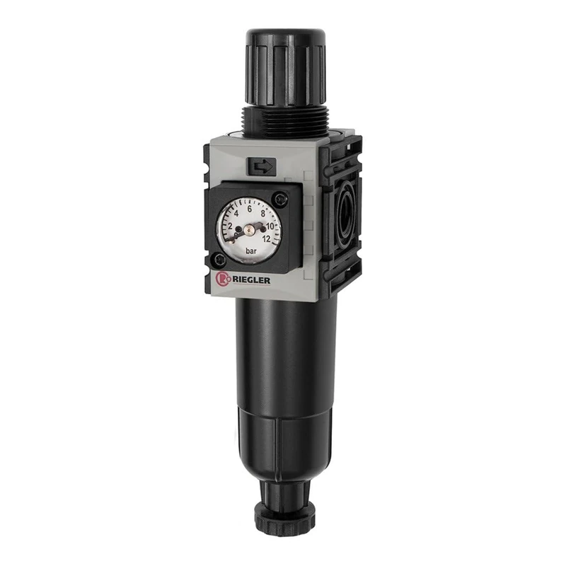 RIEGLER 142431-FUM 811 M-10-KM FUTURA-mini Filter Regulator M-Sh, Compact, HA, G 1/4, 0.5-10, 1 Piece