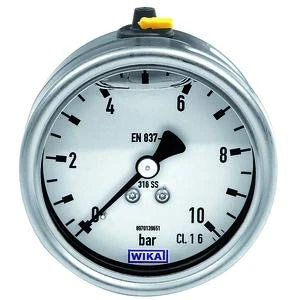 RIEGLER 134034-4193 Glycerine Mano, CrNi Steel, G 1/2 Eccentric, 0-6.0 Bar, Diameter 100, Pack of 1