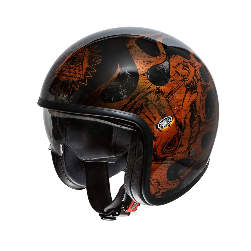 Premier HELMET LE PETIT CLASSIC BD ORANGE CHROMED,ORANGE/BLACK,S - Image 1