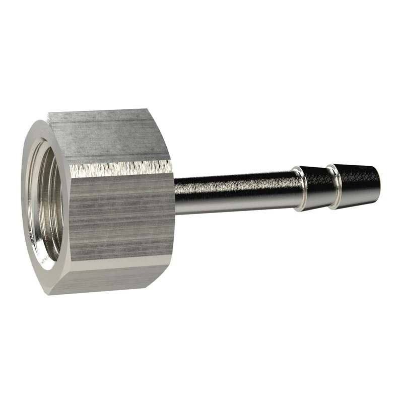 Screw-on hose nozzle, G 1 1/2 i., for hose LW 50 mm, SW 55, MS version, working pressure max. 25 bar, operating temp. Max. 150°C