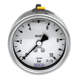 RIEGLER 134029-4186 Glyzerinmano CrNi steel G 1/4 cenic rear, 0-25.0 bar, Ø 63, 1 piece