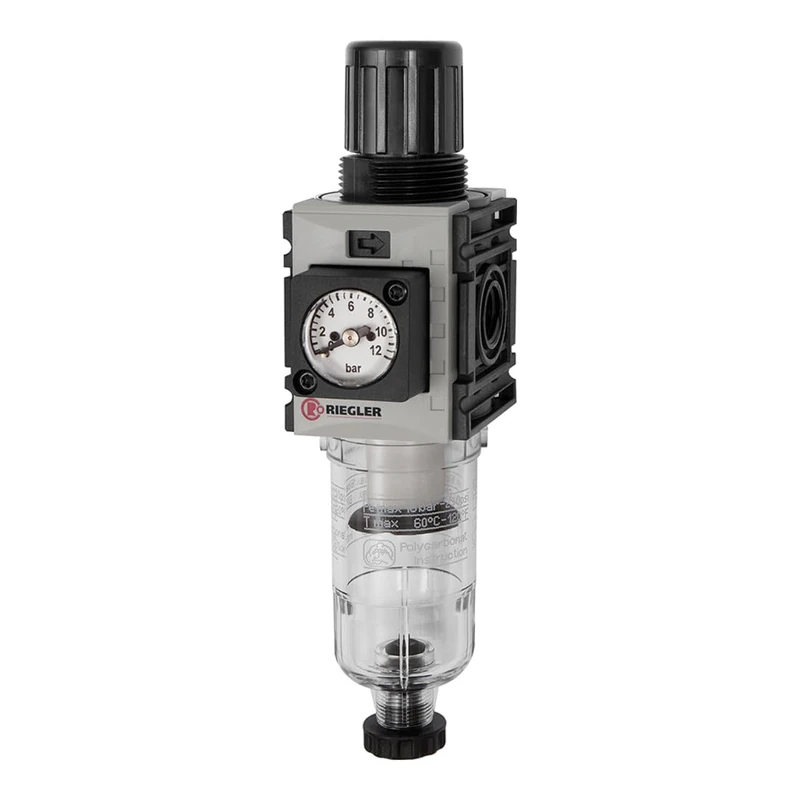 RIEGLER 142419-FUM 811-10-KM FUTURA-mini Filter Regulator PC-B, Compact, HA, G 1/4, 0.5-10, 1 piece