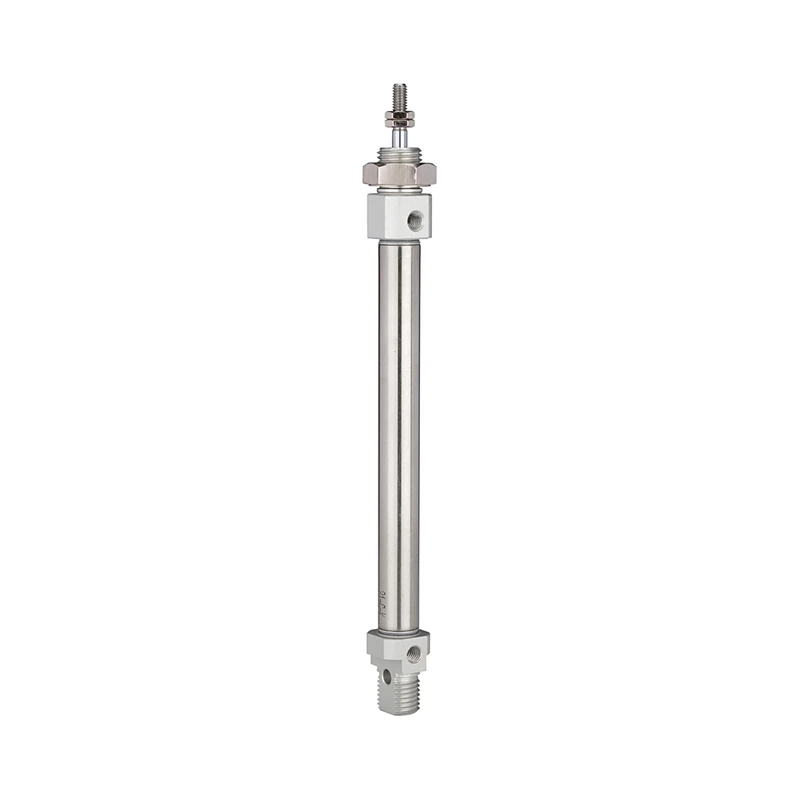 RIEGLER 114774-11.DM.08025 Round Cylinder "MI" Double-Acting Piston Diameter 8, Stroke 25, M5 x 0.8, Pack of 1