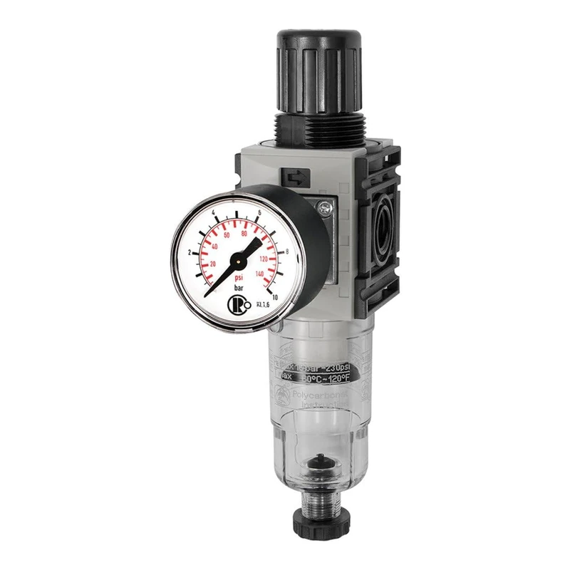 RIEGLER Futura-mini 142408-FUM 811-4 Filter Regulator PC-Beh, Stand.mano, HA, G 1/4, 0.1-4, 1 Piece