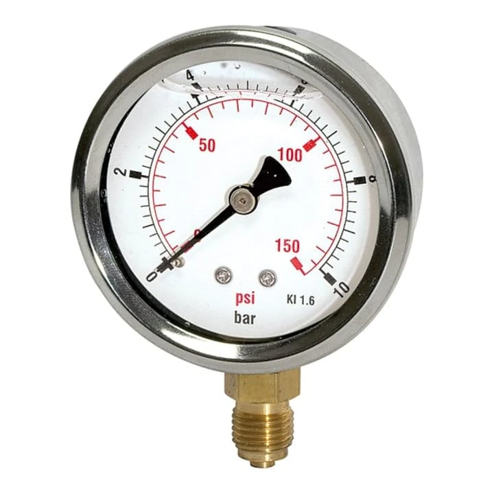 RIEGLER 116324-735-CDE Glycerine Mano Pressure Line G 1/2 u, 0-400.0 bar/6000 psi, Diameter 100, Pack of 1