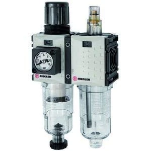 RIEGLER Futura Mini 142466-FUM 601-4-KM WE 2-Piece Set of 2 PC-Beh, Kompaktmano, G 1/4, 0.1-4, HA