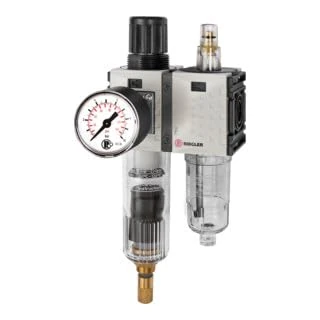 RIEGLER Futura Mini 142462-FUM 611-10 WE 2-Piece Set for PC Beh, Standard Mano, G 1/4, 0.5-10, VA